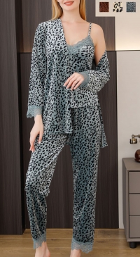 Pyjama 3pcs leopard (que beige)