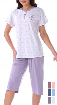 Pyjama grande taille short long pour femme