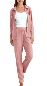 Pyjama mode en tissu gaufré 3 pièces S au XL rose Pyjama mode en tissu gaufré 3 pièces S au XL rose