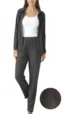 Pyjama mode en tissu gaufré 3 pièces S au XL gris Pyjama mode en tissu gaufré 3 pièces S au XL gris