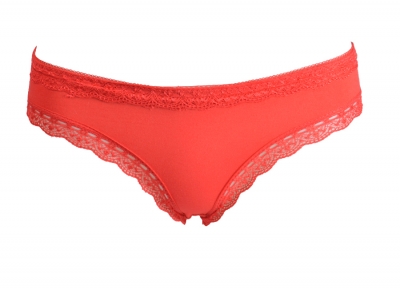 Culotte coton dentelle Rouge