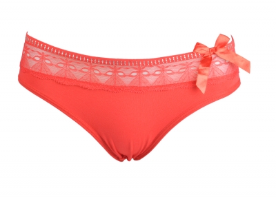 Culotte coton dentelle Rouge