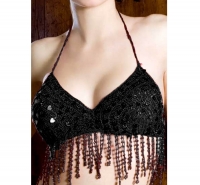 soutien-gorge perle coeur noir