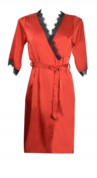 veste kimono satin rouge