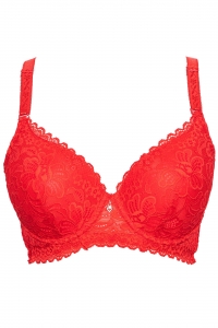 Soutien gorge rembourré rouge bonnet D