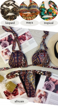 Bikini forme brésilienne motif africain