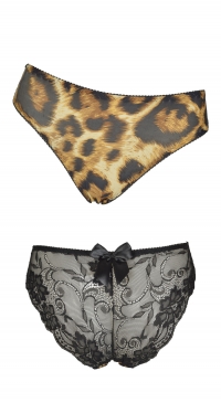 Culotte imprimé léopard dos dentelle