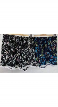 Short de plage imprimé avec bord dentelle