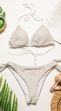 Bikini pailleté argenté