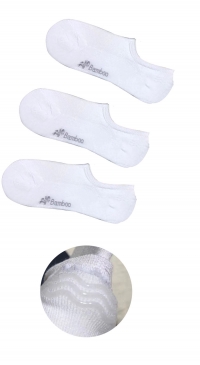 Socquettes blanches hommes fibre de bambou