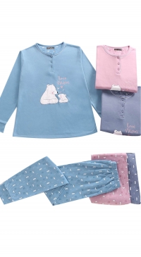 Pyjama coton molletonné ( que bleu)