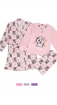 Pyjamas velours avec robe de chambre enfant