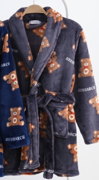Robe de chambre pilou pilou enfant (que bleu)
