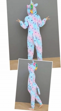 Combinaison licorne et étoile pilou pilou enfant