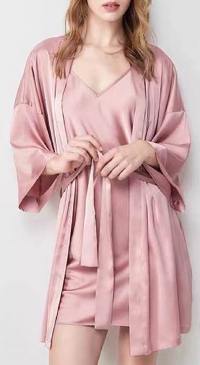 Peignoir et nuisette satin choix de couleur