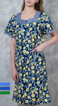 Pyjama robe de nuit à boutonner coton