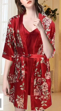 Kimono et nuisette satin