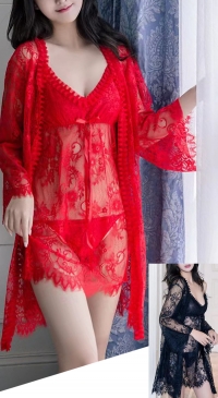 Tenue sexy dentelle 3 pièces