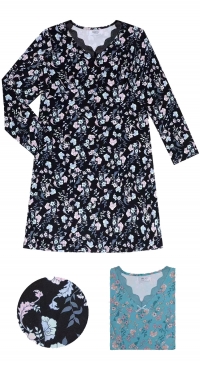 Chemise de nuit imprimée fleurs ultra doux