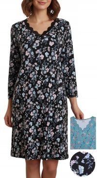 Chemise de nuit imprimée fleurs ultra doux
