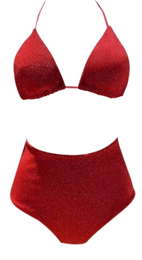 Maillot de bain lurex culotte haute