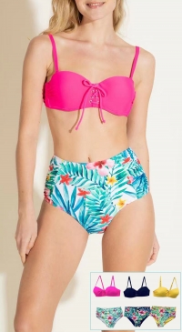 Maillot 2 pièces imprimé fleuri