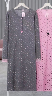 Chemise de nuit imprimée coeurs