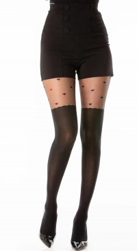 Collant fantaisie coeurs