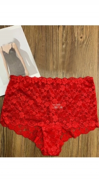 Culotte large en dentelle rouge