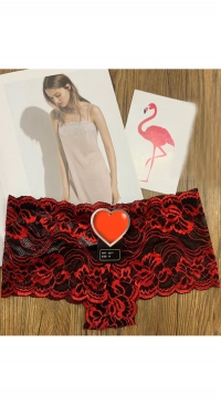 Boxer dentelle rouge et noir