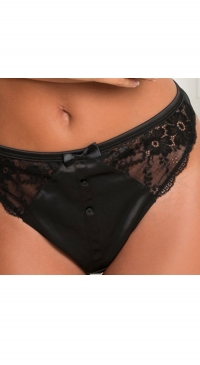 String dentelle et satin noir