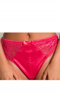 String dentelle et satin rose