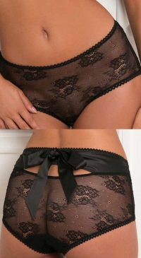 Culotte dentelle noeuds papillon noir