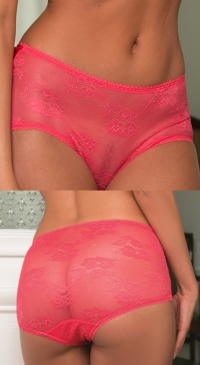 Culotte dentelle corail