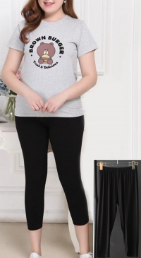 Legging noir court grande taille