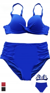 Maillot de bain uni culotte haute