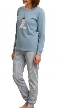 Pyjama coton intersaison licorne bleu clair