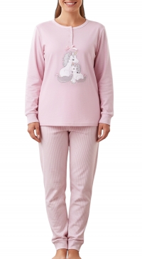 Pyjama coton intersaison licorne rose
