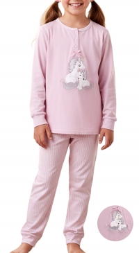 Pyjama coton intersaison licorne rose
