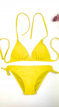 Bikini triangle culotte réglable jaune