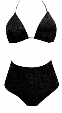 Maillot de bain lurex culotte haute noir