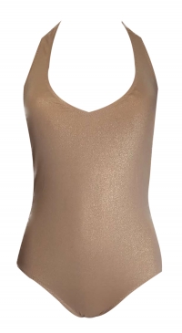 Maillot de bain une piece imitation cuir or