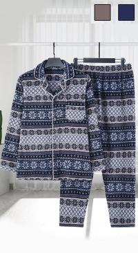 Pyjama imprimé molletonné automne-hiver