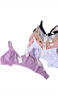 Soutien-gorge bonnet F coton non rembourré sans armature uni