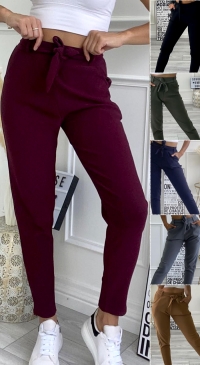 Pantalon en toile avec ceinture