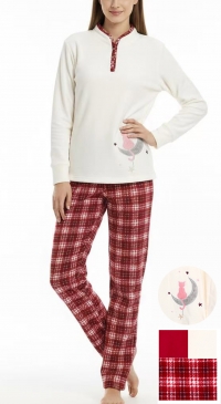Pyjama pantalon polaire imprimé tartan