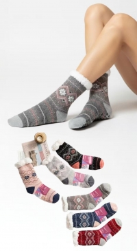 Chaussettes Noël fourrées pour femme