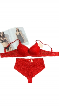 Lots de Soutien gorge rouge bonnet C et culotte haute