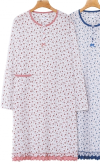 Chemise de nuit printemps manches longues grande taille (du 48 au 56)