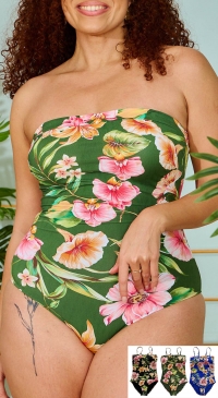 Maillot de bain grande taille imprimé hibiscus (du 42 au 50)